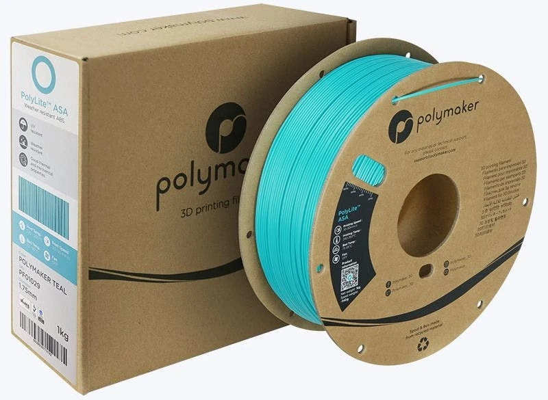Polymaker PolyLite ASA plastikas 1kg 1.75mm - Polymaker Teal