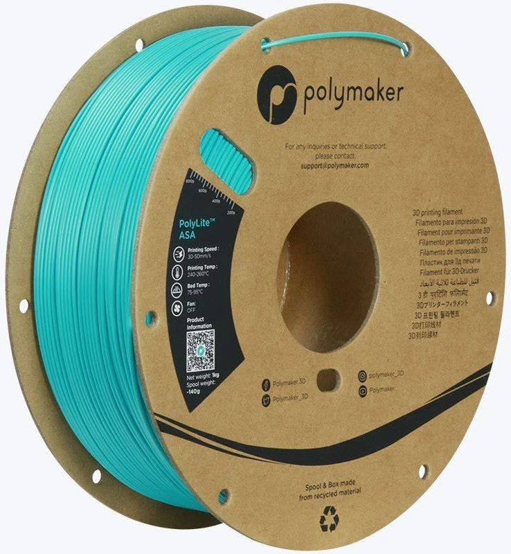 Polymaker PolyLite ASA plastikas 1kg 1.75mm - Polymaker Teal