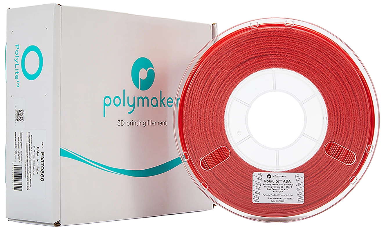 Polymaker PolyLite ASA - 1kg - 1.75mm - Raudonas