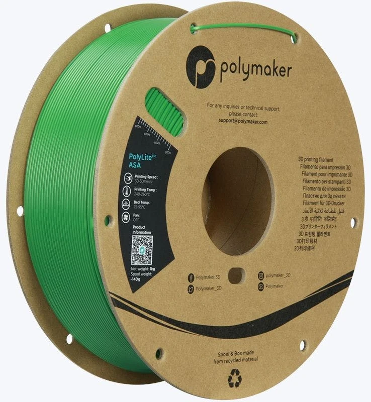 Polymaker PolyLite ASA plastikas 1kg 1.75mm - Žalias