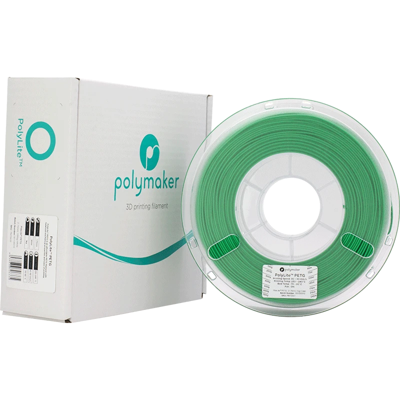 Polymaker PETG žalias siūlas su pakuote
