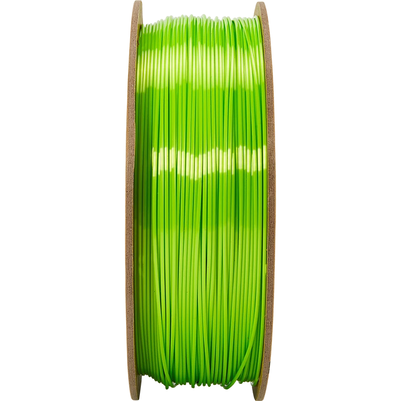 Polymaker PolyLite PLA Silk Lime ritė šoniniu kampu