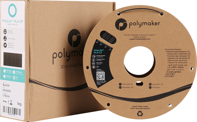 Polymaker PolyLite PLA-CF - 1kg - 1.75mm - juodas
