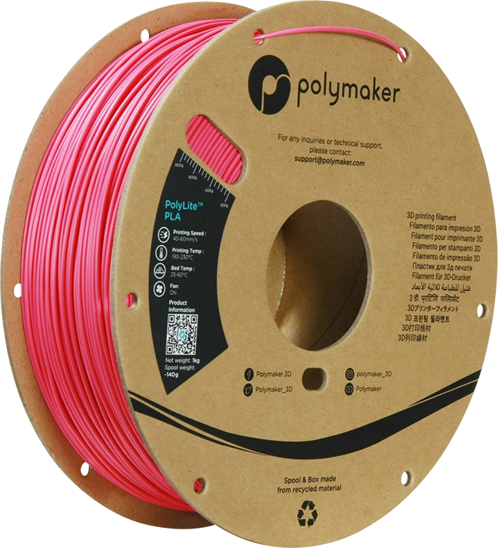 Polymaker PolyLite PLA plastikas 1kg 1.75mm - Magenta