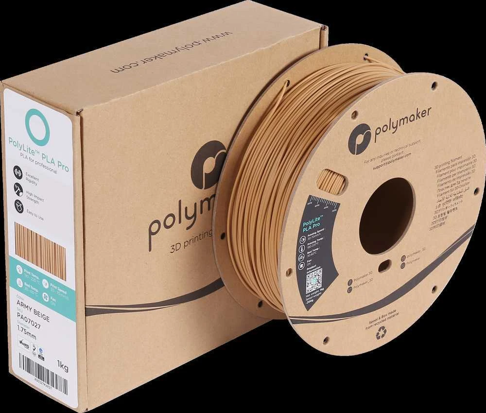 Polymaker PLA Pro Army Beige PLA plastikas ritėje