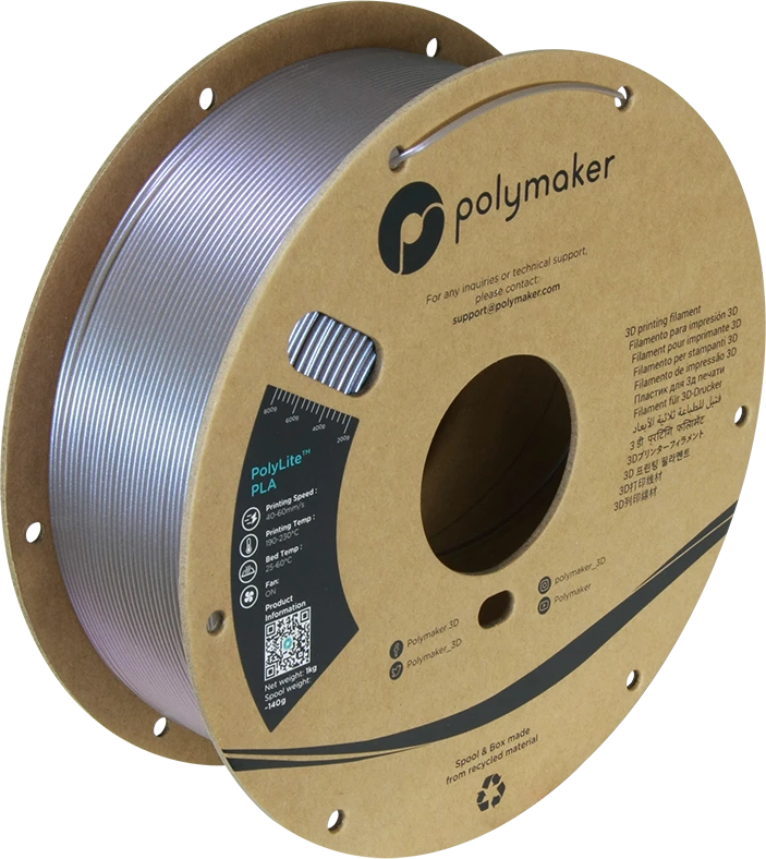 Polymaker PolyLite PLA Starlight ritė iš šono