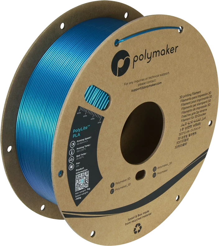 Polymaker PolyLite PLA Neptūnas: ryškiai mėlyna ritė