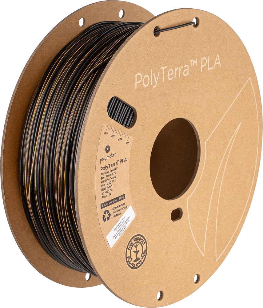 Polymaker PolyLite Silk PLA Dual Color - 1.75mm - 1kg - Crown Auksinis-Sidabrinis