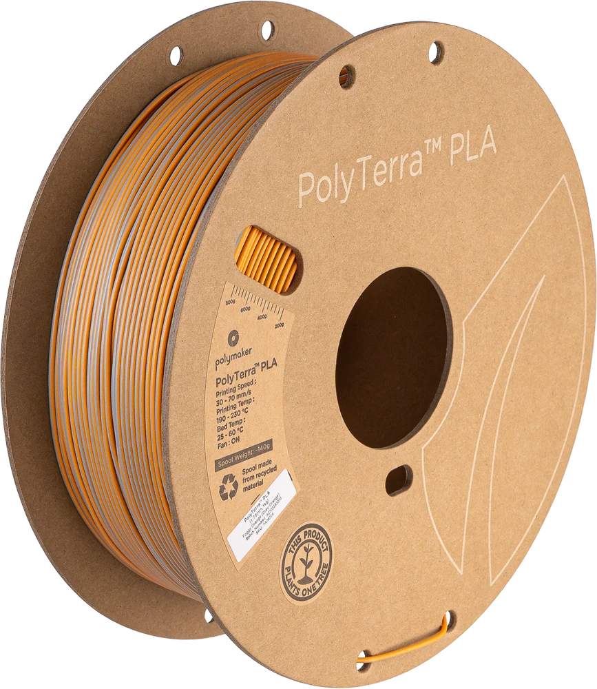 Polymaker PolyLite Silk PLA Dual Color - 1.75mm - 1kg - Chameleon Geltonas-Mėlynas
