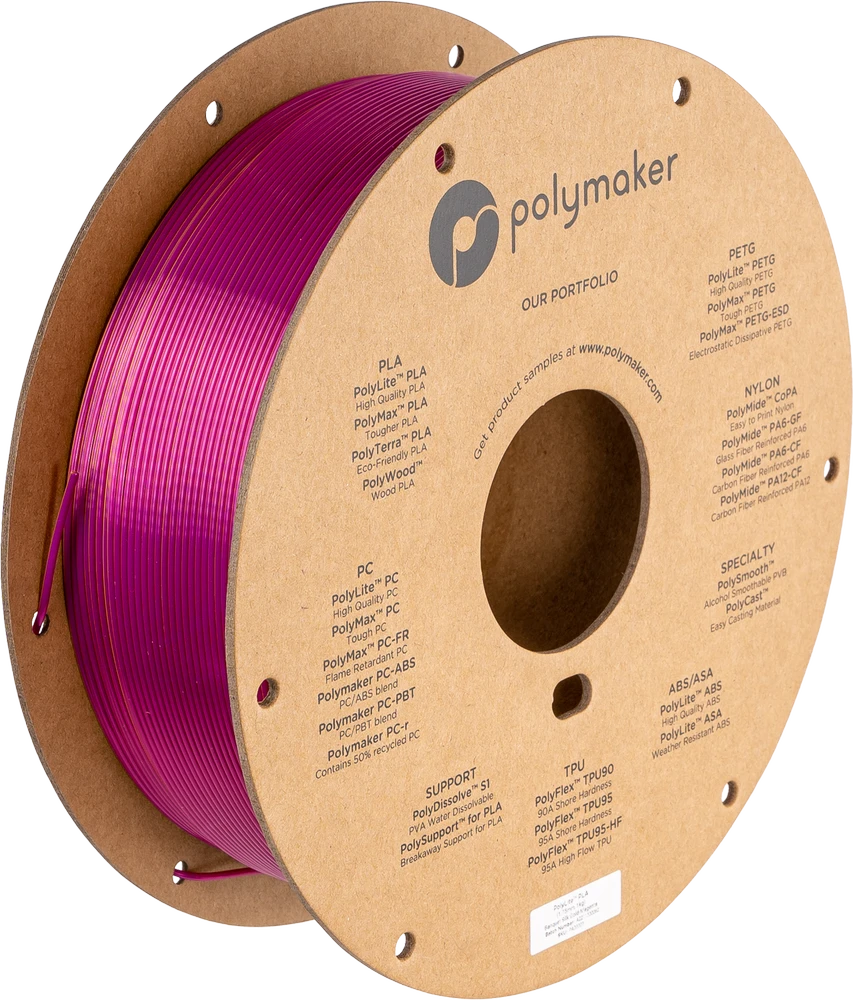 Polymaker PolyLite Silk PLA Dual Color - 1.75mm - 1kg - Banquet Gold-Magenta