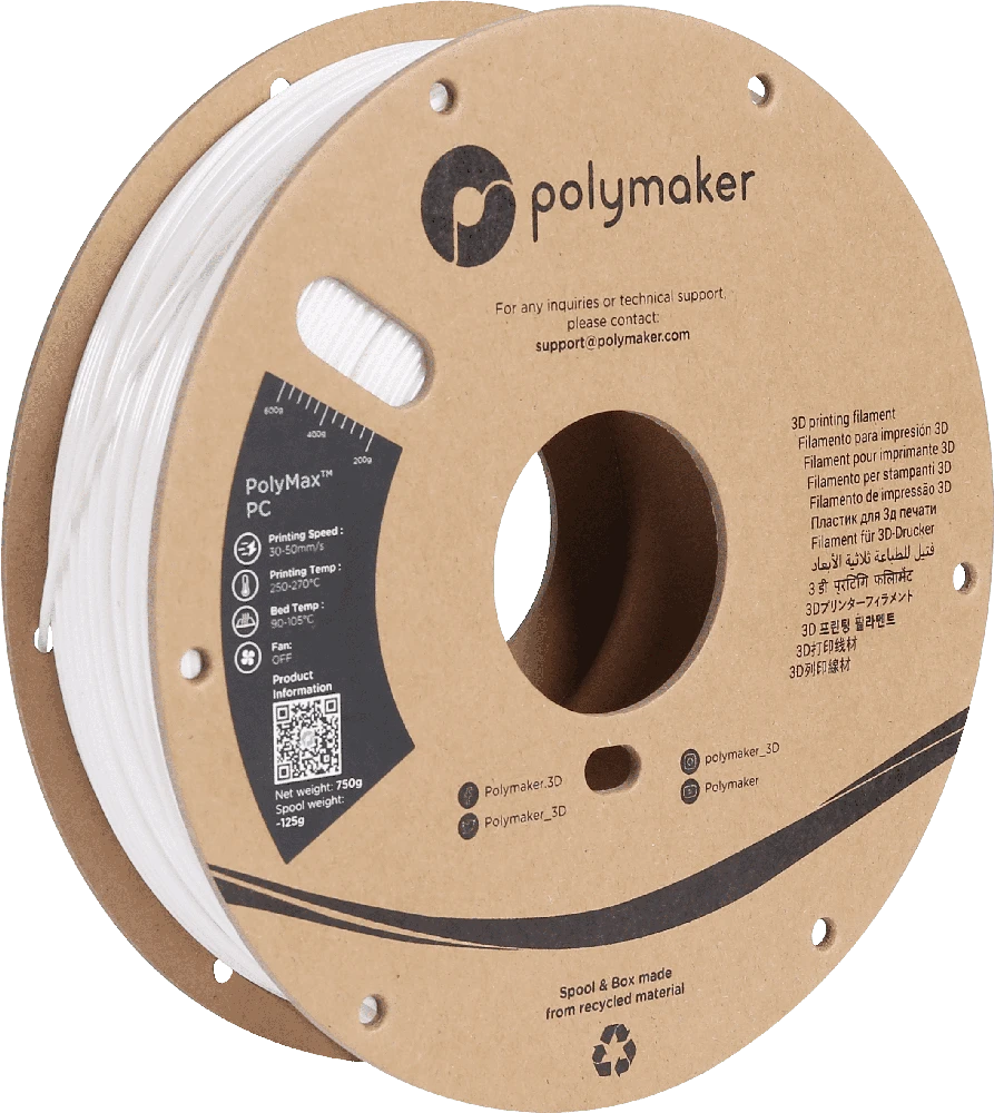 Polymaker PolyMax Tough PC 2.85 mm 0.75kg - Baltas