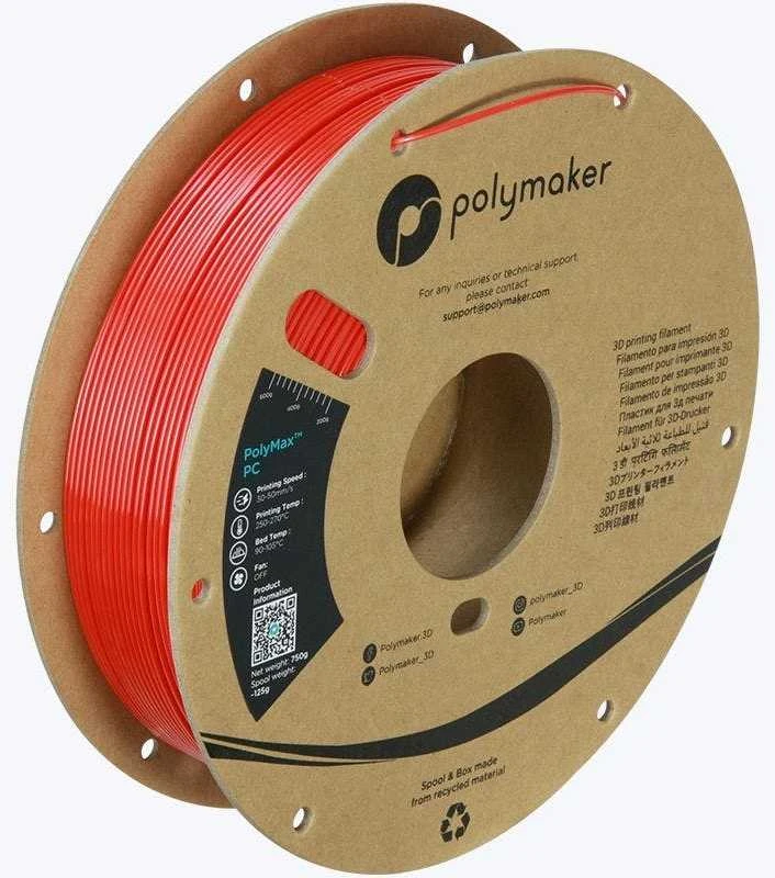 Polymaker PolyMax PC raudona gija