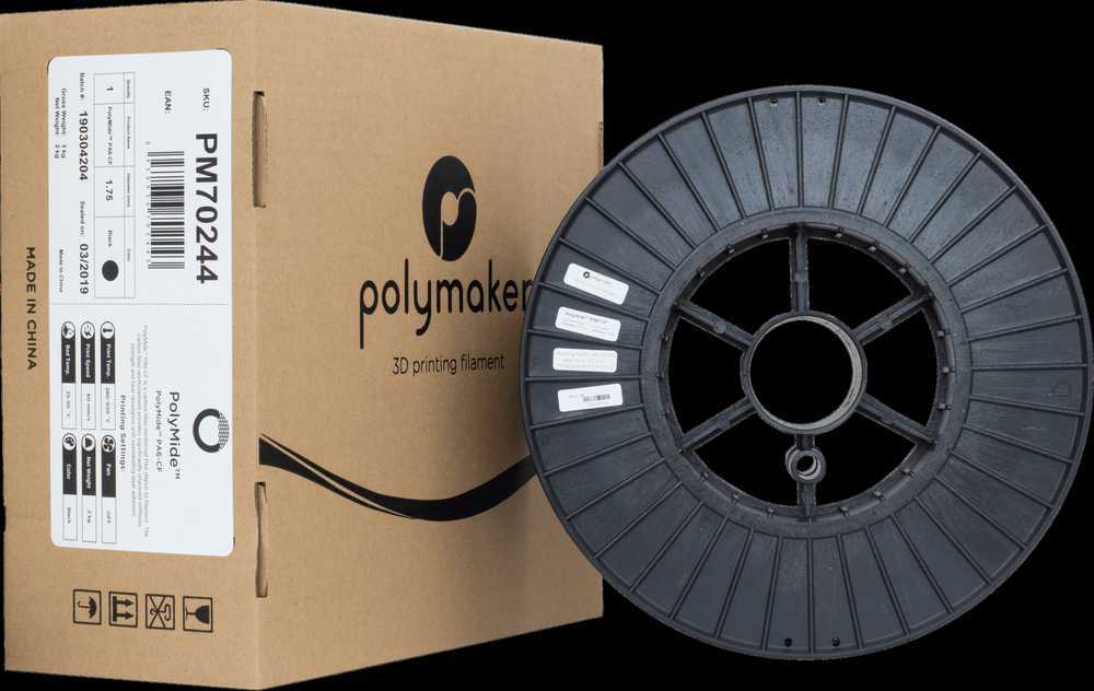 Polymaker PolyMide PA6-CF - 2kg - 1.75mm - Juodas