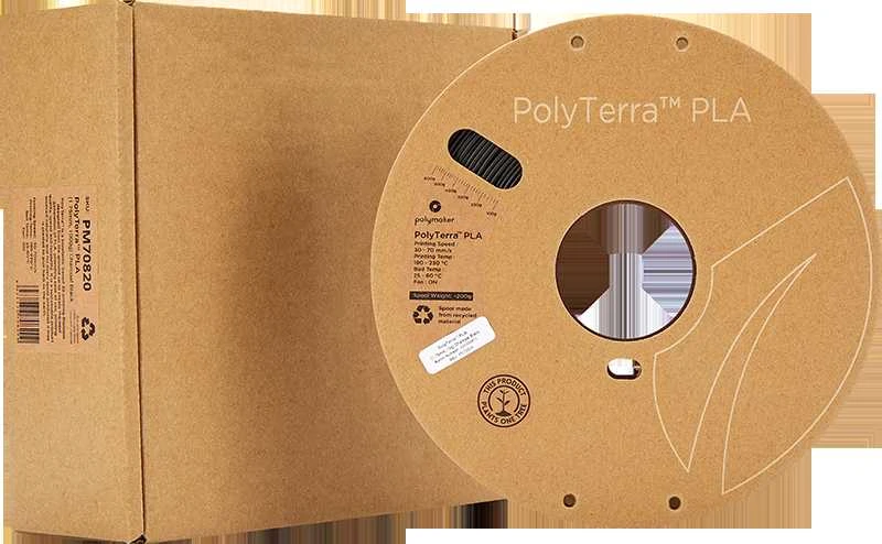 Polmask Polymaker PolyTerra PLA - 1kg - 1.75mm - Charcoal Juodas