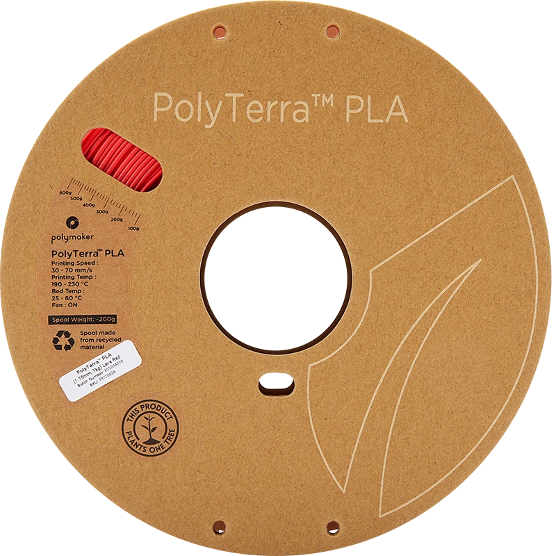 PolyTerra PLA lava raudona siūlų ritė