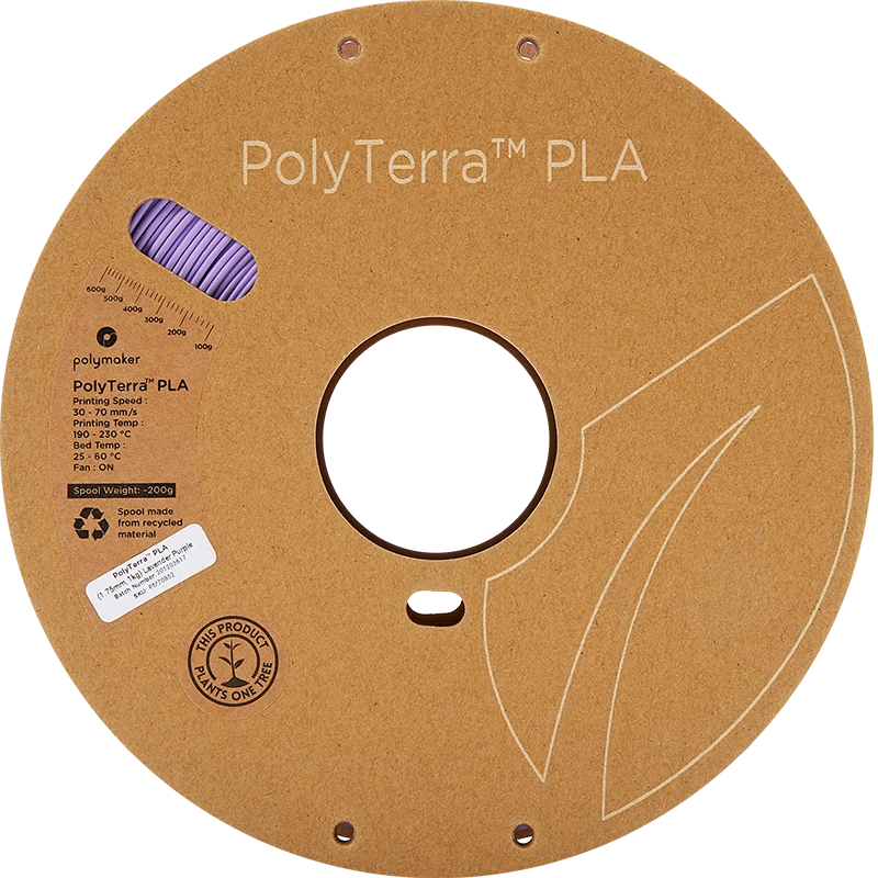 PolyTerra PLA 3D spausdinimo siūlas, levandų violetinė spalva