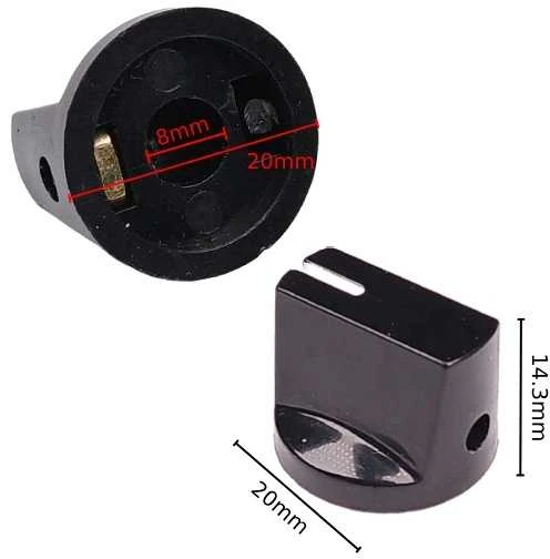 Oem Potenciometro rankenėlė - ašis 6 mm - aukštis 17 mm - Raudona rankenėlė 1 vnt