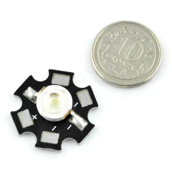 Oem Power LED Star 1W - geltonas su radiatoriumi