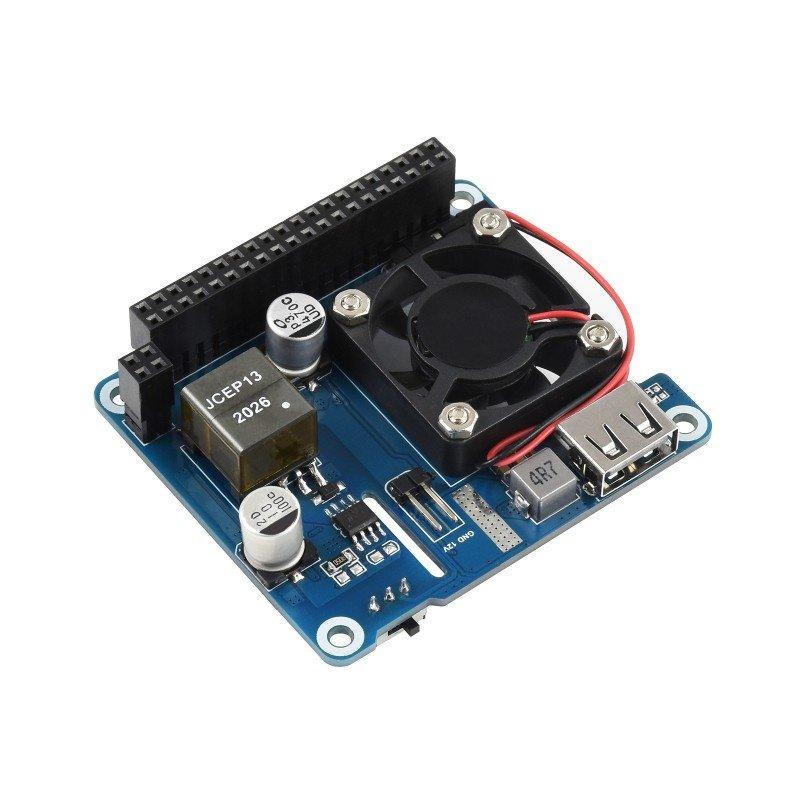 Power over Ethernet HAT (C), PoE ir 802.3af/at maitinimo priedėlis, skirtas Raspberry Pi 3B+/4B, Waveshare 1944