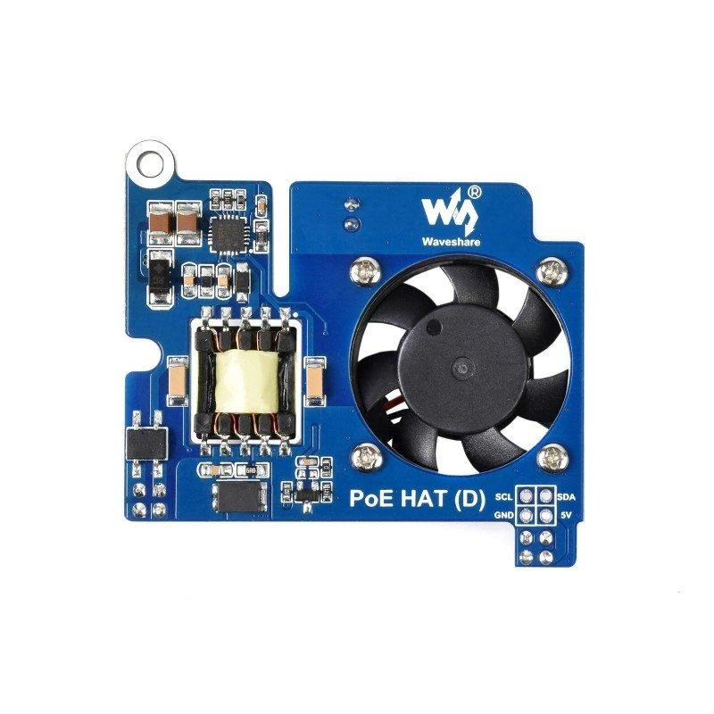 Waveshare PoE HAT (D) plokštė su ventiliatoriumi