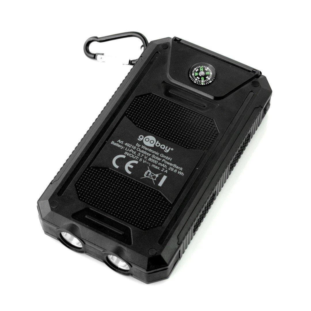 PowerBank Goobay 8.0 49216 lauko mobiliojo telefono baterija - 8000mAh - juoda