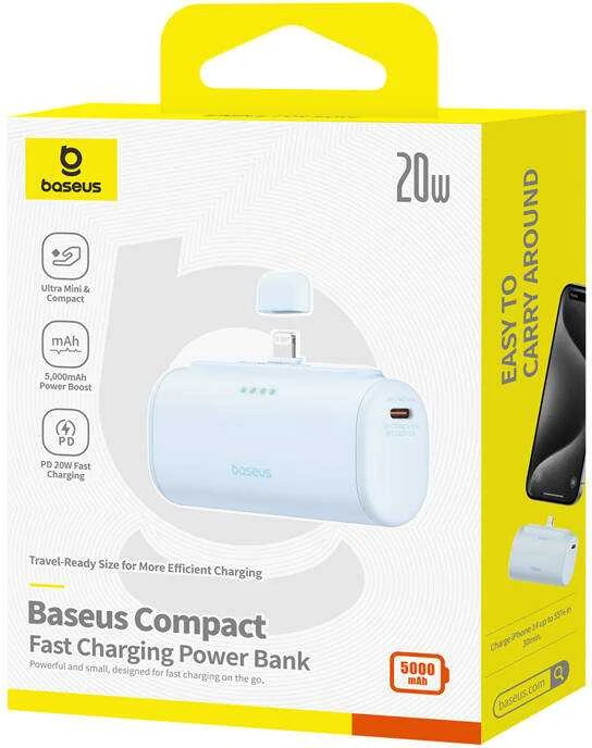 Powerbank OS-Baseus Compact IP 5000mAh 20W (mėlyna)