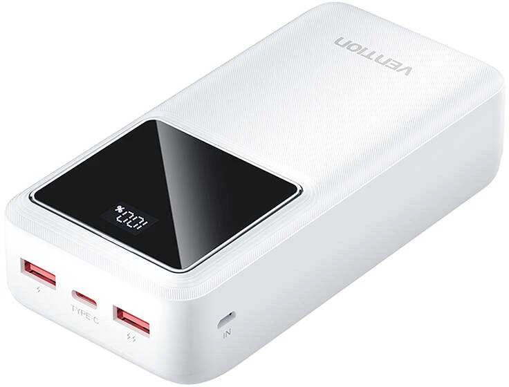 Powerbank Vention FHMW0 30000 mAh, 22,5 W (balta)