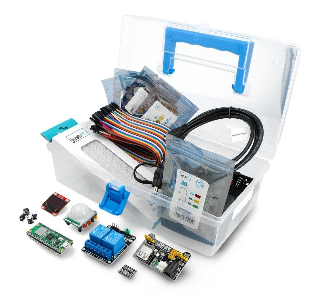 Raspberry Pi Pico rinkinys detalės dėžutėje