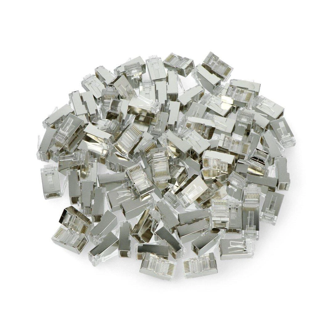 LANBERG PLS-5000EZ „Lanberg Plug RJ-45 FTP CAT5E 8P8C (100PCS) Pass-Trough