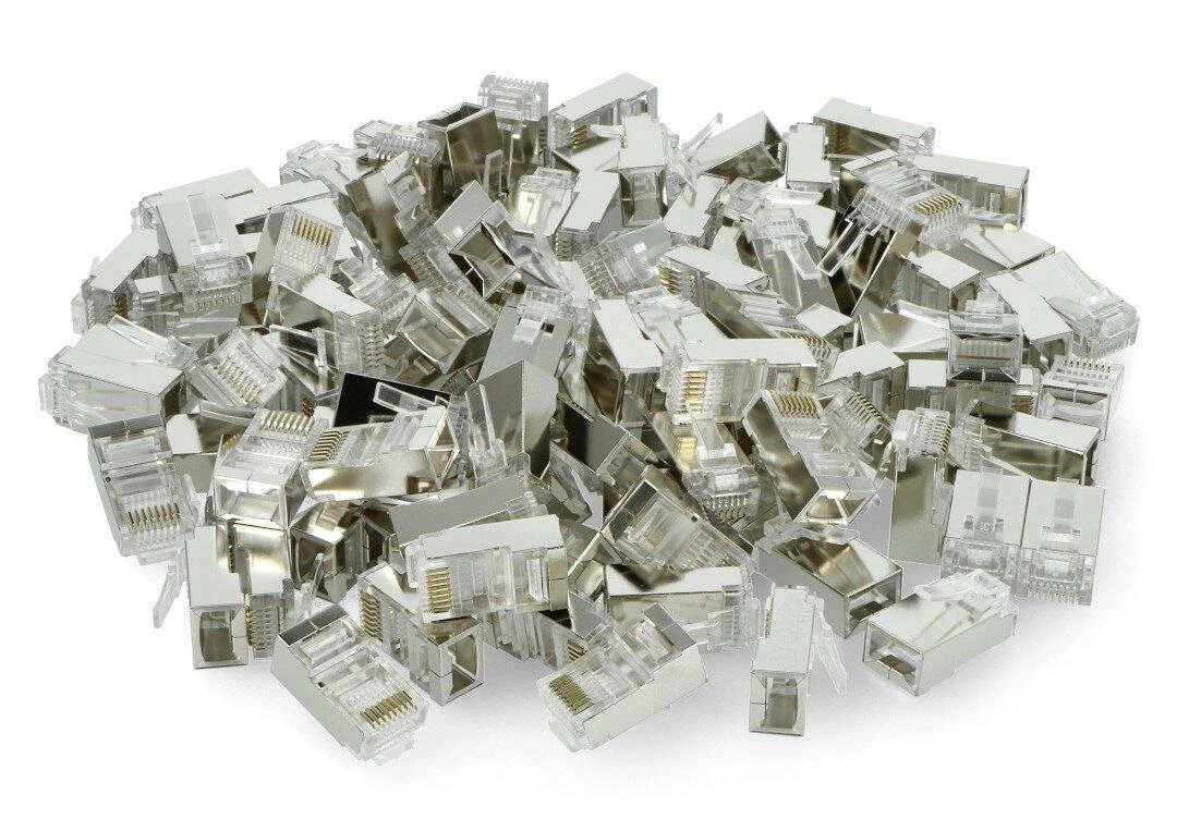 LANBERG PLS-5000EZ „Lanberg Plug RJ-45 FTP CAT5E 8P8C (100PCS) Pass-Trough