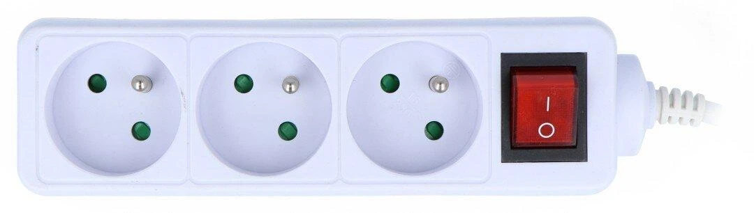 LANBERG PS1-03E-0150-W 1.5M Baltas LANTERGE CURVE 3X 230V PL WITH CIRCUIT BREAKER FULL COPPER