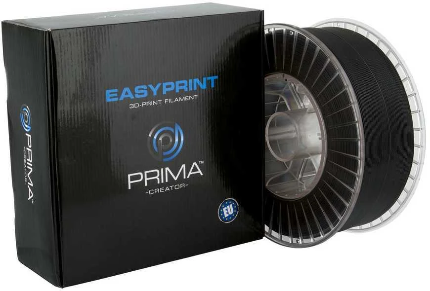 PrimaCreator PET-G 3kg juodas plastikas su pakuote