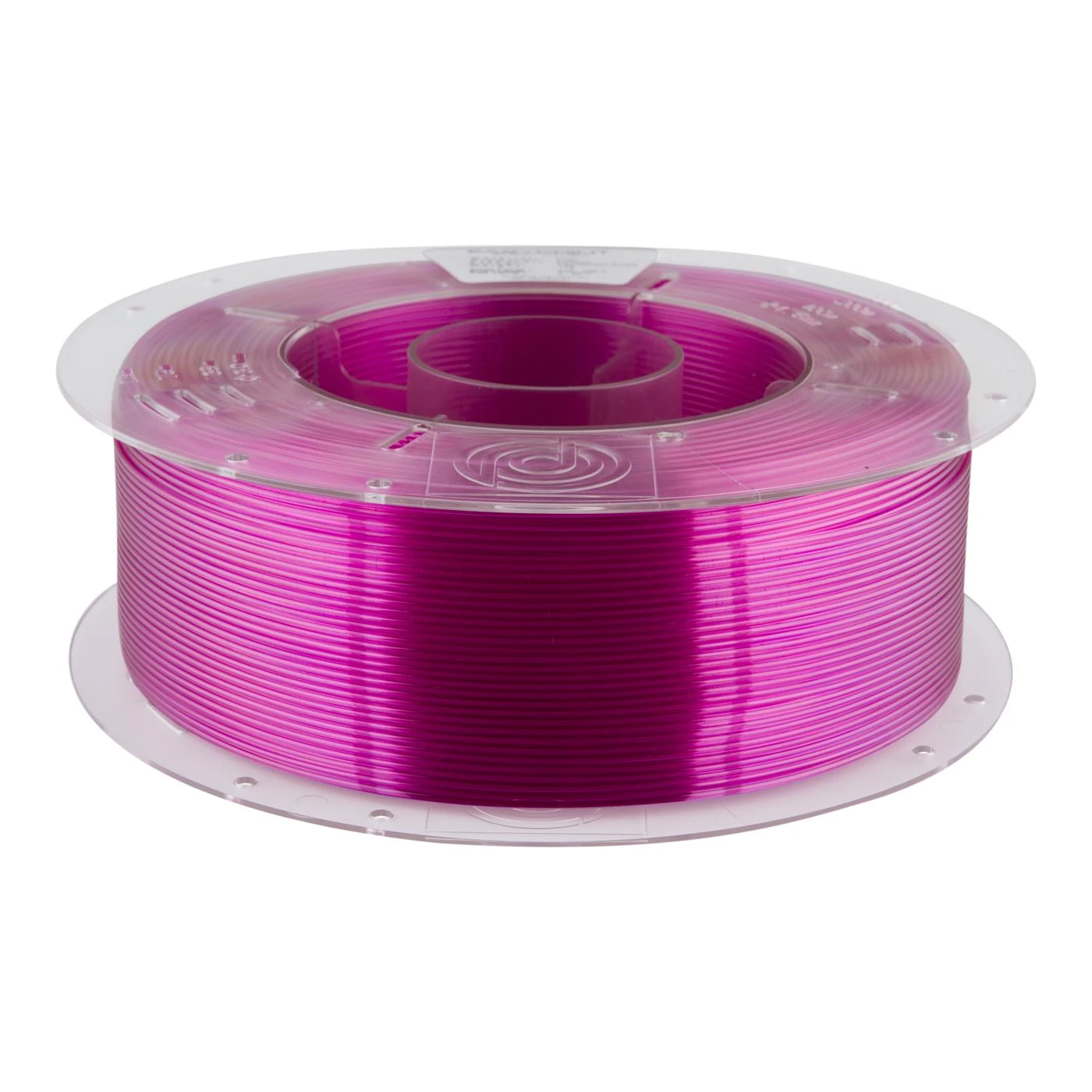 Permatomas violetinis PET-G plastikas riteje