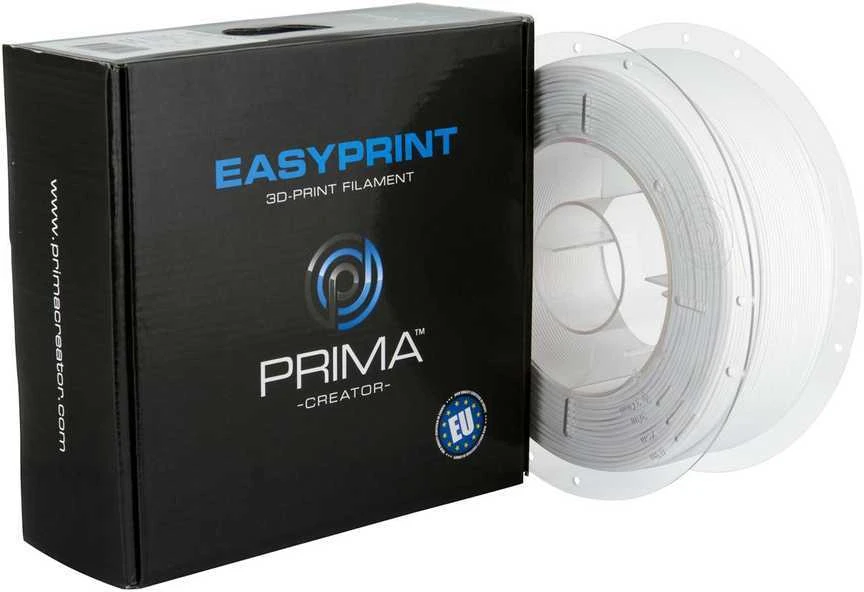 PrimaCreator PLA baltas filamentas pakuotėje