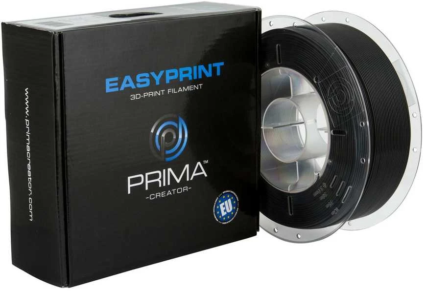 PrimaCreator juodas PLA plastikas su pakuote