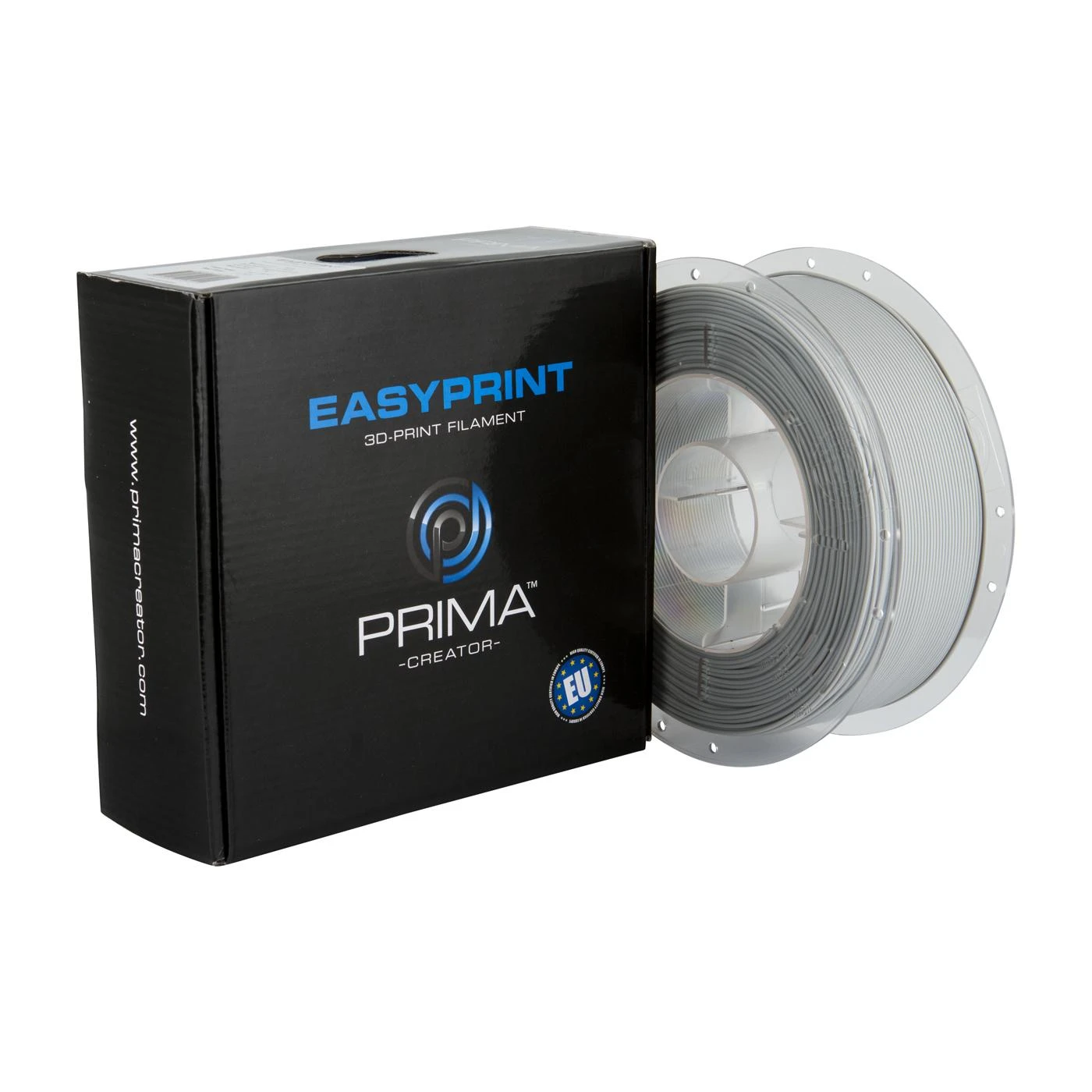 PLA 1.75mm šviesiai pilkos spalvos siūlas su pakuote