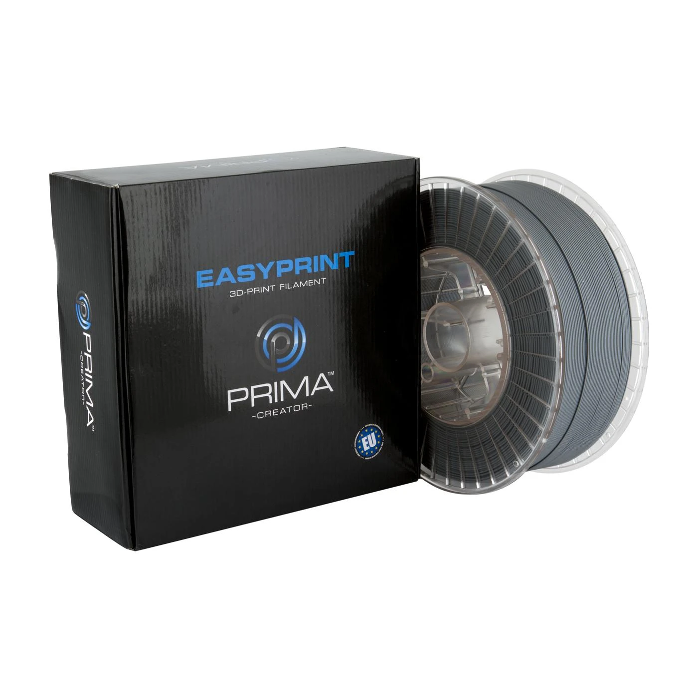 Tamsiai pilkas 3kg PLA plastikas pakuotėje