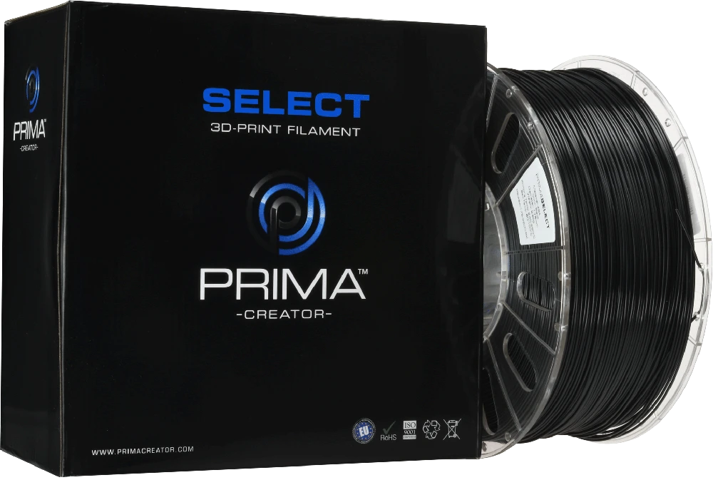 PrimaCreator PrimaSelect ASA plastikas 1.75mm 2.5kg - Juodas