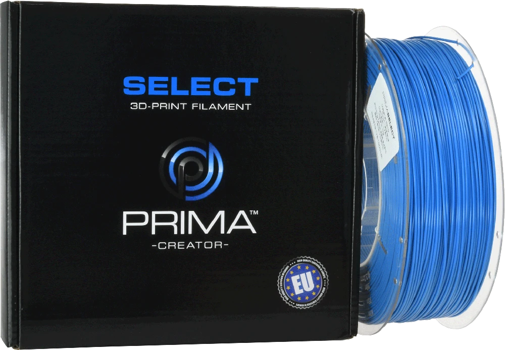 PrimaCreator PETG mėlynas 3D siūlas pakuotėje
