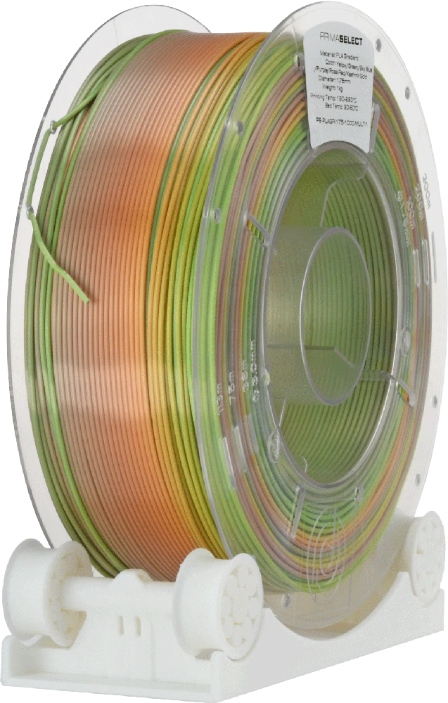 PrimaCreator PrimaSelect PLA Gradient 1.75mm 1kg - Gold/Deep Žalias/Deep Mėlyna/Mėlyna Violetinė/Copper/Raudona