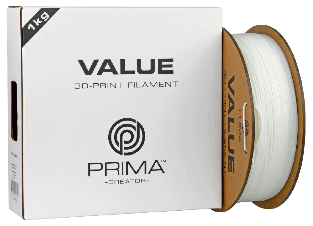 PrimaCreator PrimaValue ABS plastikas 1.75mm 1kg - Baltas