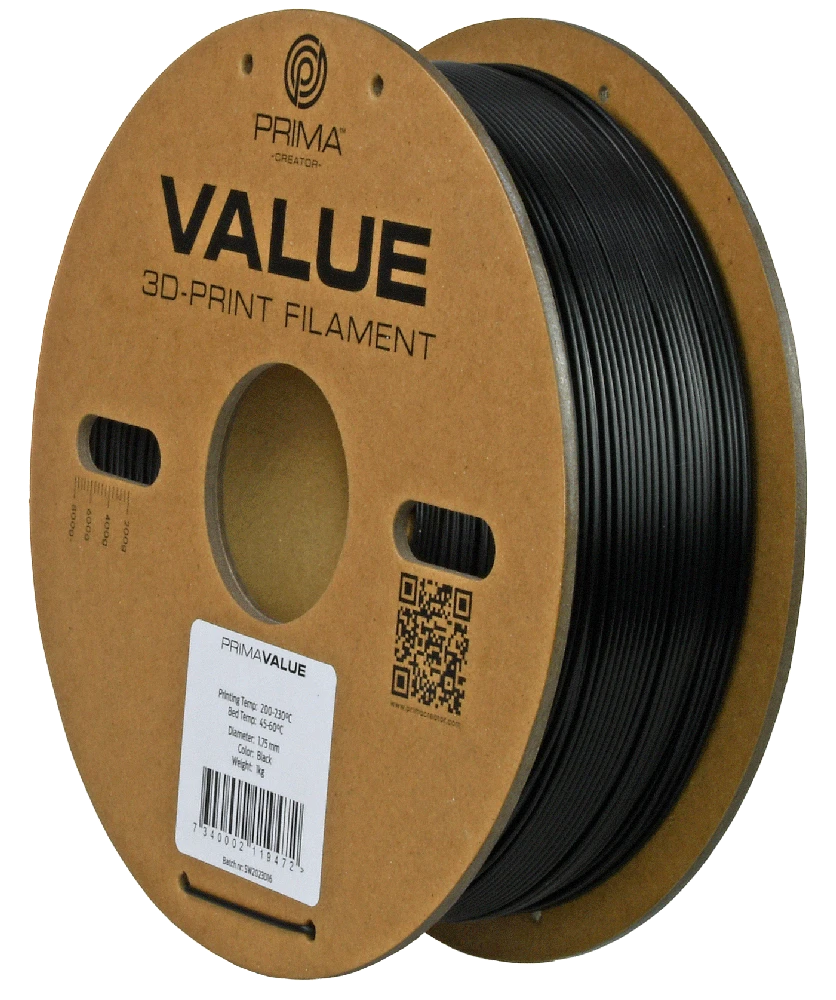 PrimaCreator PrimaValue ABS 1.75 mm 1kg - Juodas