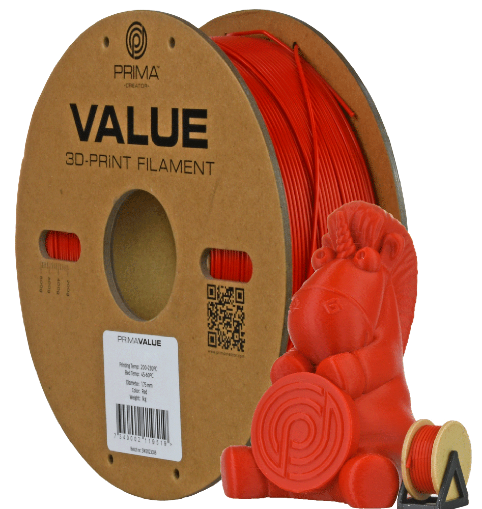 PrimaCreator PrimaValue ABS 1.75 mm 1kg - Raudona