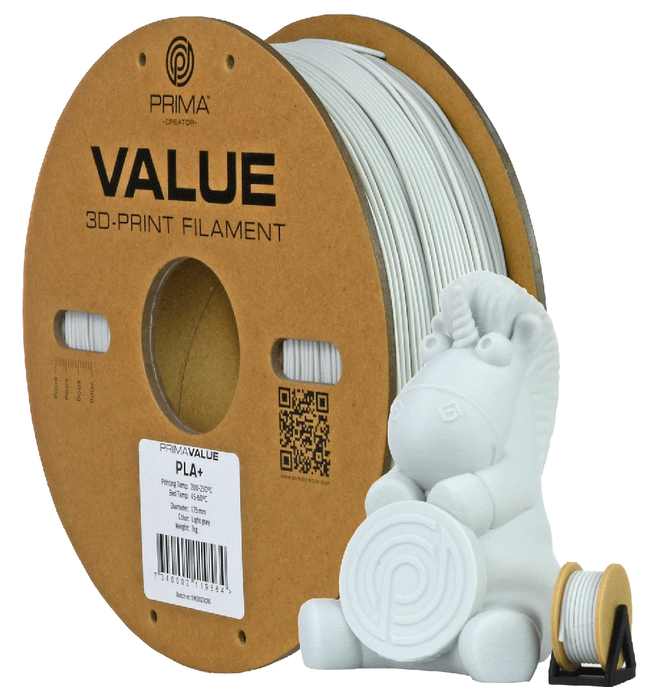 PrimaCreator PrimaValue PLA+ 1.75 mm 1kg - Light Pilkas