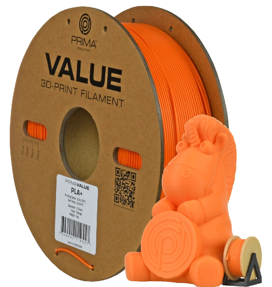 PrimaCreator PrimaValue PLA+ 1.75 mm 1kg - Oranžinis