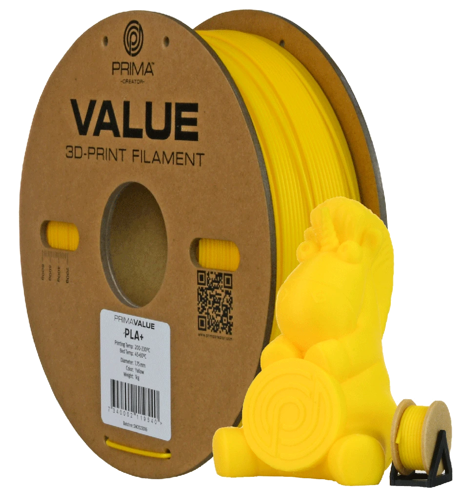 PrimaCreator PrimaValue PLA+ 1.75 mm 1kg - Geltona