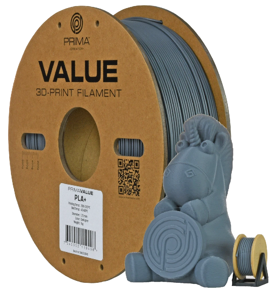 PrimaCreator PrimaValue PLA+ 1.75 mm 1kg - Dark Pilkas
