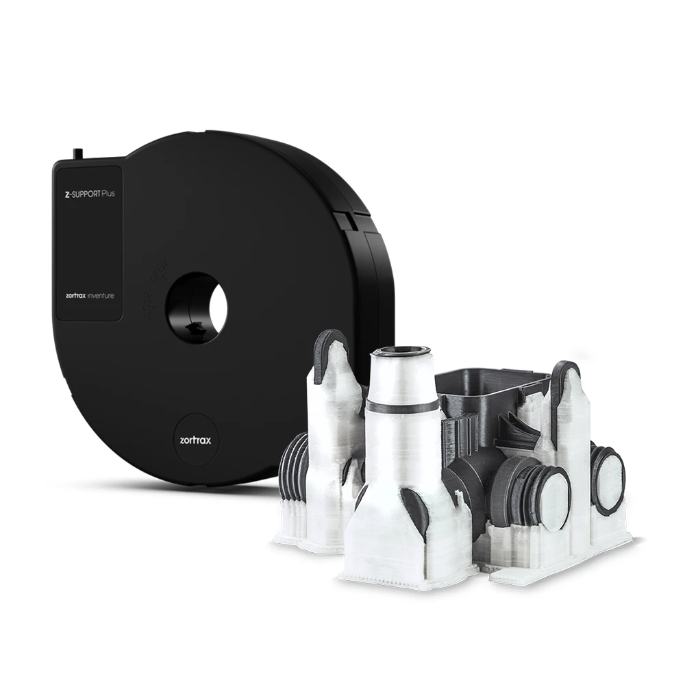 Z-SUPPORT Plus ritė ir 3D atspausdintas modelis