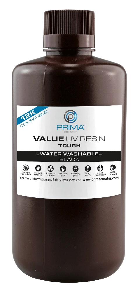 PrimaCreator Tough UV derva: juoda vandeniu plaunama 1kg