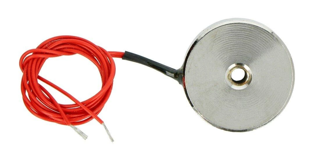 12V elektromagnetas su raudonais laidais